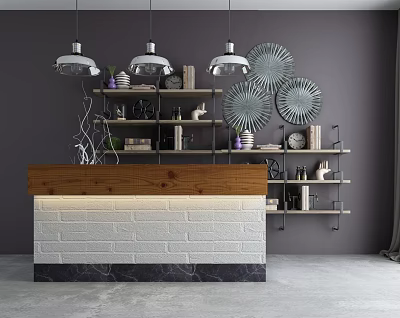 INDUSTRIAL LOFT Reception Desk Bar Bar Counter 3d model