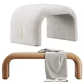 Light Luxury Sofa Stool Bed End Stool Bench Set 3d model