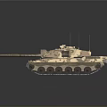Military Tank With Camouflage Paint Equipped Gun Barrel Antennas And Tracked Chassis Design