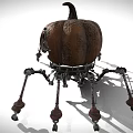 Creative Pumpkin Character With Mechanical Spider Legs And Artistic Design Details