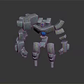 Futuristic Mechanical Robot Character With Blue Glowing Core And Armored Design