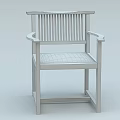 Stylish Wooden Armchair with Vertical Slat Back Curved Armrests and Purple Cushioned Seat