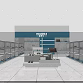 Sunshine Shoe Store Interior With Shelves Display Stand And White Marble Floor