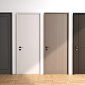 Modern Flush Doors In Different Colors For Home Interior Design 3d model