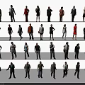Group of People in Various Poses Wearing Different Casual and Formal Outfits