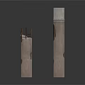 Gray Columnar Architectural Models With Square Top And Grid Like Structure Featuring Side Holes