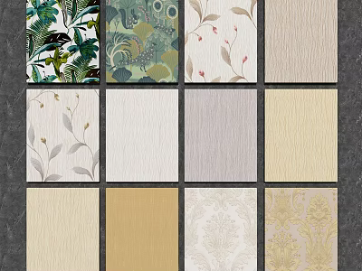 Diverse Wall Decor Design Ideas With Floral Patterns And Textured Color Styles 3d model