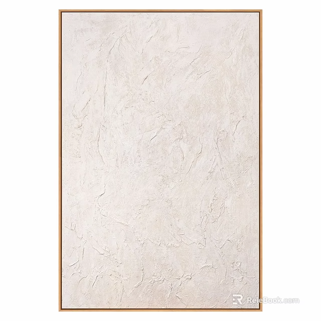 Elegant Beige Textured Wall Decor With Wooden Frame For Modern Interior Design 3d model 