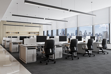 modern public office area office public area 3d model