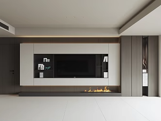 Modern TV background wall 3d model