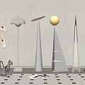 Floor lamp combination 3d model