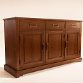 Wooden Decorative Cabinet with Three Drawers and Cabinet Doors Classic Design Solid Wood Furniture