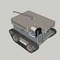 Smart Machine With Tracked Chassis Top Control Panel And Antenna Structure 3d model