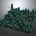 Colorful Toy Brick City Model With High Rise Structures And Detailed Urban Layout