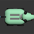 Cute Dog Shaped Turquoise Kitchen Appliance With Wheels And Metallic Accents