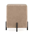 Modern Upholstered Ottoman Footstool With Black Metal Legs In Various Colors