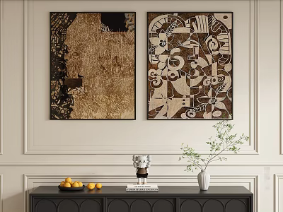Middle Ancient Style Decorative Painting 3d model