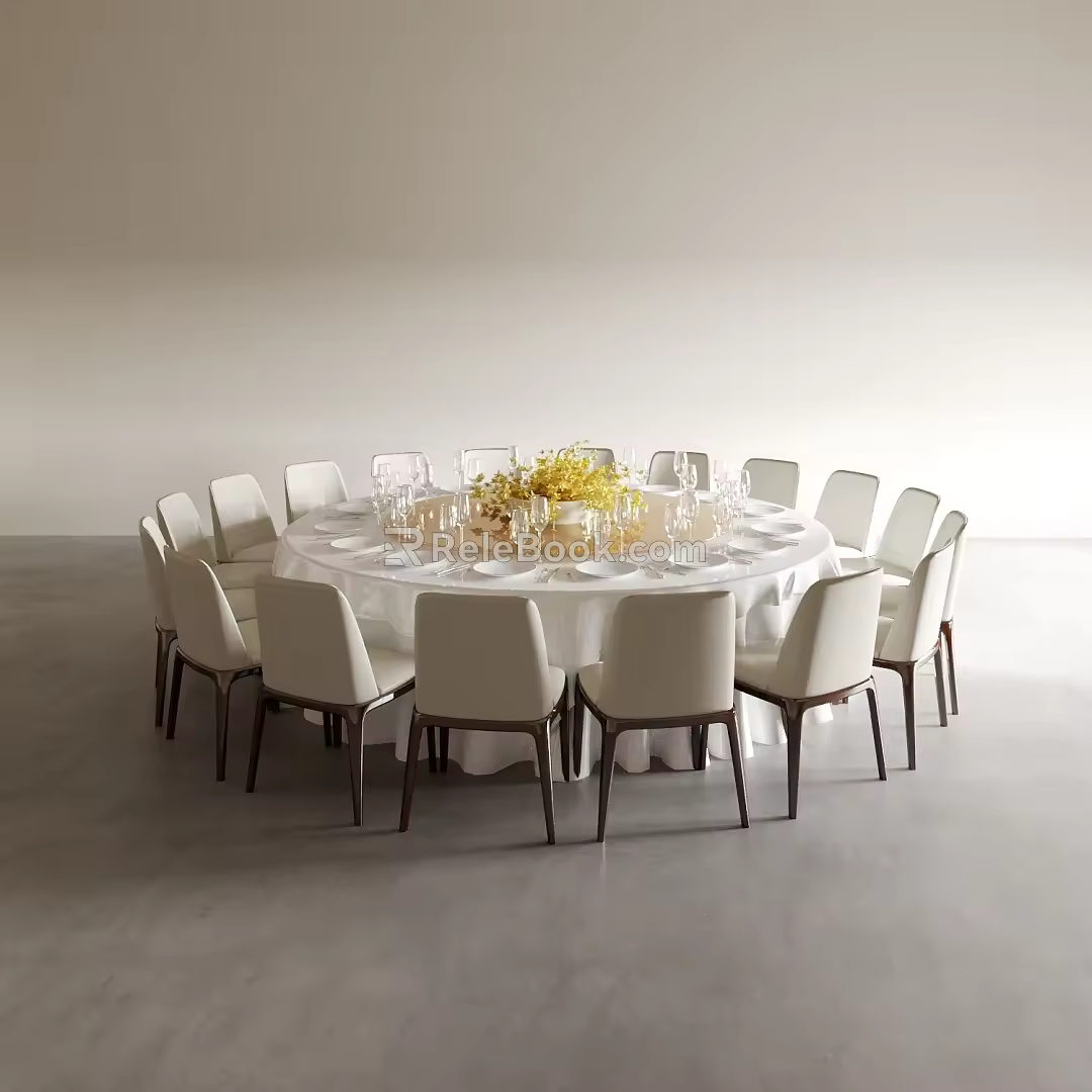 Dining Table and Chair Guest Restaurant Tea Table and Chair Dining Table and Chair Wine Table and Chair Table and Chair Combination Round Wine Table 3d model
