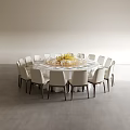 Dining Table and Chair Guest Restaurant Tea Table and Chair Dining Table and Chair Wine Table and Chair Table and Chair Combination Round Wine Table 3d model