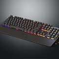 Mechanical Keyboard With RGB Backlighting Full Key Layout And Black Design 3d model