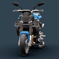 Modern Blue Motorcycle With Stylish Body Sleek Wheels And Black Seat
