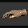Shiny Golden Glove With Stitched Design For Sports Use On Reflective Surface