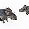 Two Triceratops Reptile Models With Frills Horns And 3D Detailed Design