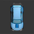 Blue Sporty Car with Rear Spoiler Front Air Intake and Black Alloy Wheels