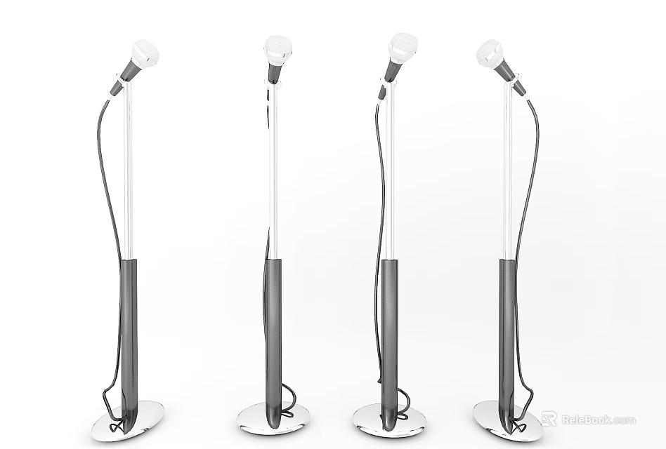Modern Floor Standing Speakers With White Top Black Middle And Silver Base Design 3d model 