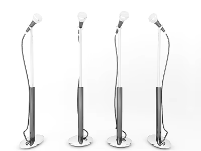 Modern Floor Standing Speakers With White Top Black Middle And Silver Base Design 3d model
