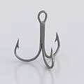 Three Prong Metal Fish Hook Design For Fishing Tackle And Angling