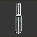 Cartoon Style Tall Building Model With Modern Unique Structure And White Exterior