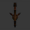 Antique Telescope Mounted On Wooden Tripod Stand For Home Decor