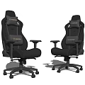 Modern Black High Back Office Chairs With Ergonomic Design And Rolling Wheels 3d model