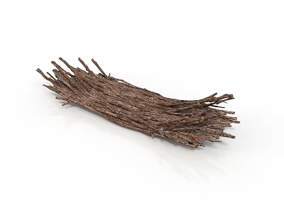 Plant Dried Brown Branches Natural Organic Pile For Decorative Craft Use 3d model
