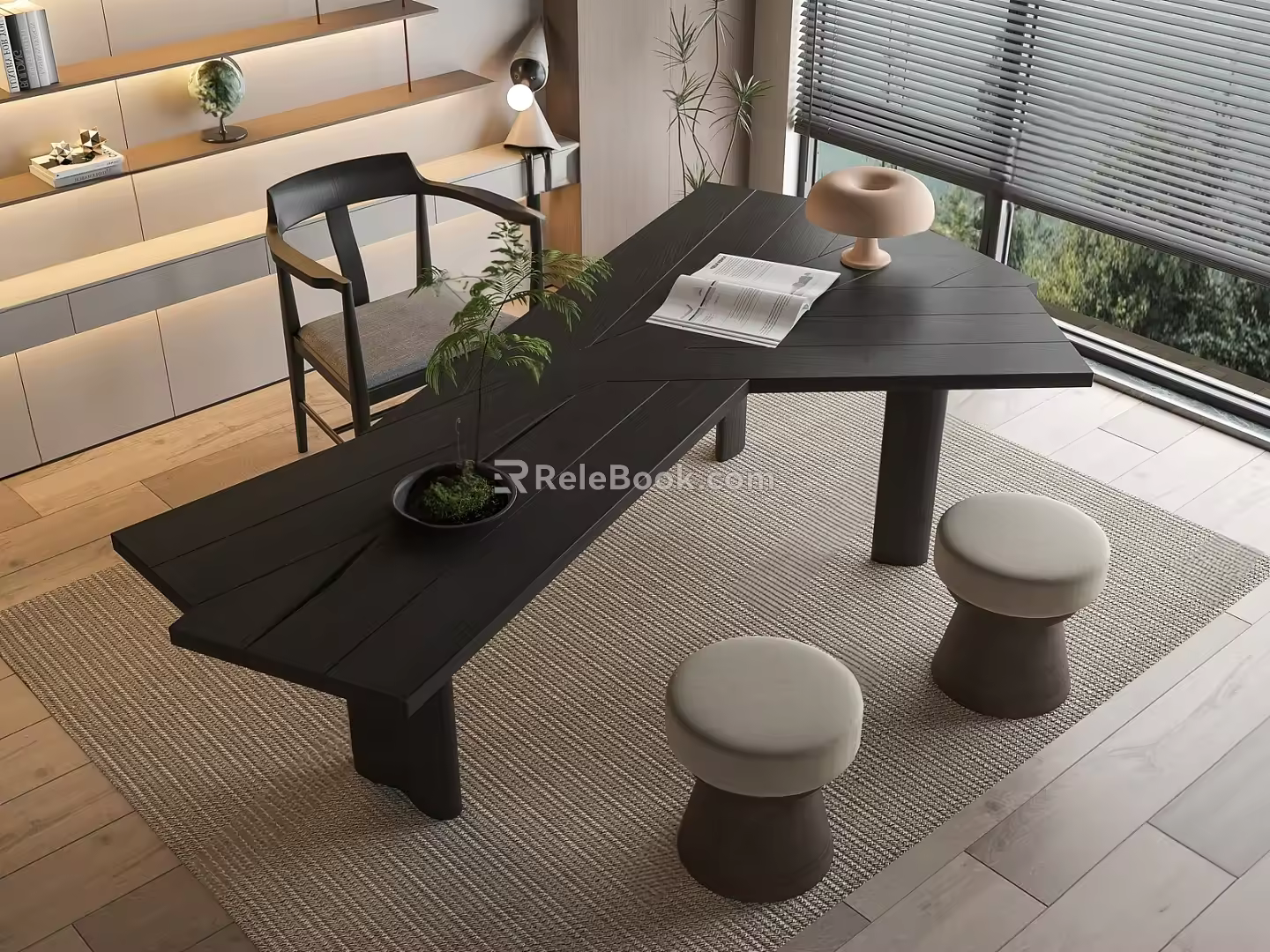 Desk and chair combination 3d model