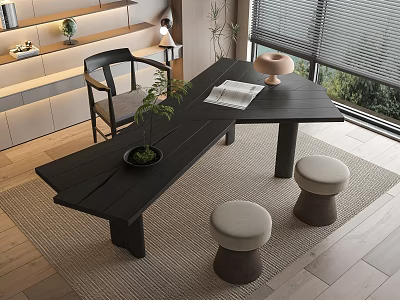 Desk and chair combination 3d model