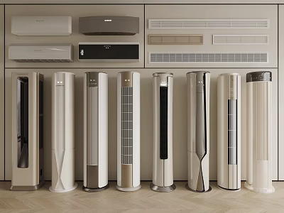Modern Air Conditioners And Fans Collection With Wall Mounted Floor Standing And Tower Designs 3d model