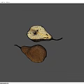 Whole And Halved Fresh Pears With Visible Seeds On Light Blue Background