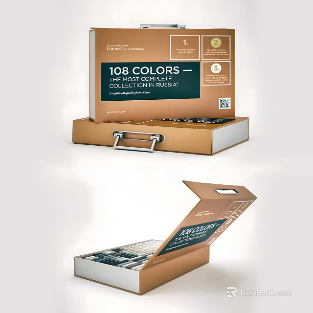 Premium 108 Colors Collection Box for Daily Use With Organized Storage And Quality Design 3d model 