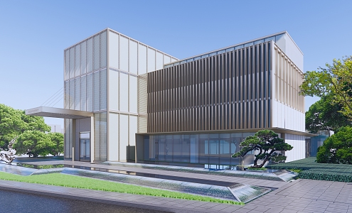 Modern Sales Office Architectural Art Block Splicing Sales Department Club Building 3d model