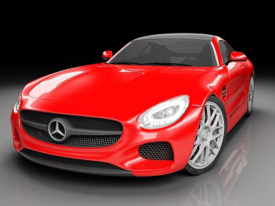 Red Mercedes Sports Car With Sleek Design Front Fascia And Modern Alloy Wheels 3d model