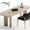 Log wind desk and chair 3d model
