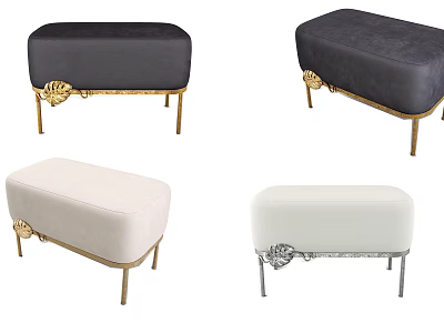 Modern Inflatable Stools With Metal Legs And Soft Cushion In Various Colors 3d model
