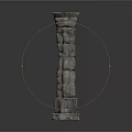 Ancient Weathered Stone Pillars With Tall Short Sizes Textured Surfaces And Damaged Bases