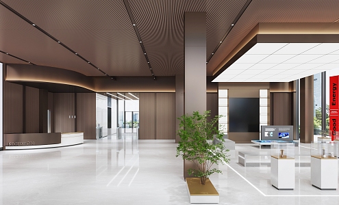 Modern Hall Office Lobby 3d model