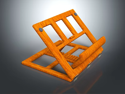Wooden Art Easel Orange Drawing Supplies For Artists Canvas And Painting Tools 3d model