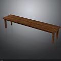 Rustic Solid Wood Bench With Brown Surface And Metal Rivets Details
