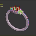 Elegant Silver Ring With Colorful Gemstones Yellow Pink And Blue Inlaid Design