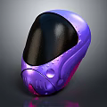 Purple Full Face Helmet With Shiny Glossy Surface And Black Visor